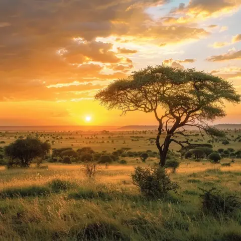 at sunset