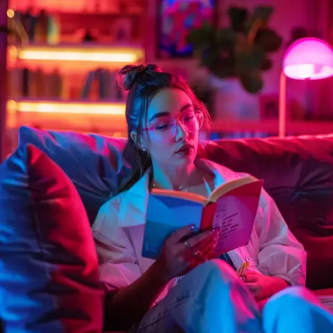in neon glow