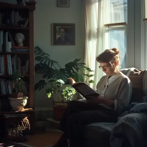 bathed in window light