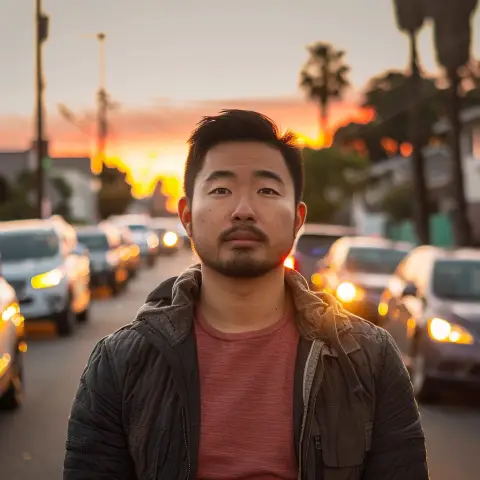 at sunset
