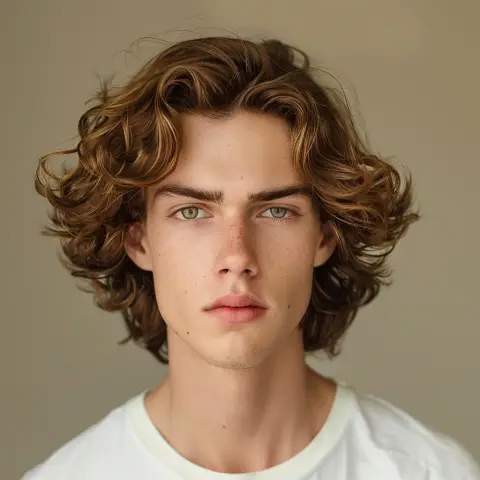chestnut wavy hair