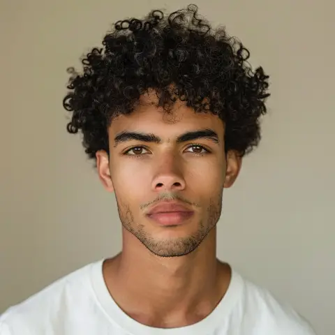 with tamed curls