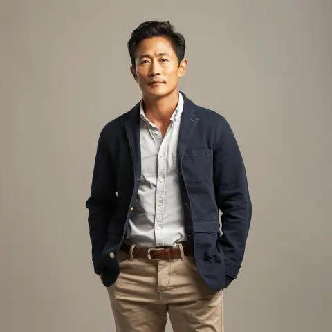 sports jacket and khakis