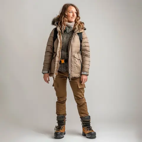 fleece-lined puffer jacket