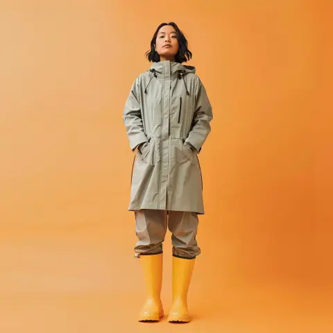 raincoat and rubber boots