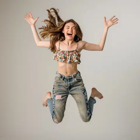 Pure Freude - jumping in the air