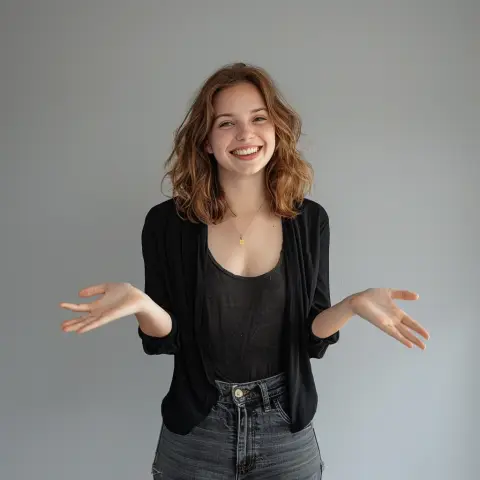 Freude - open arms, expressing joy and receptiveness