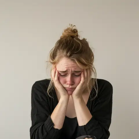 Resignation - head in her hands