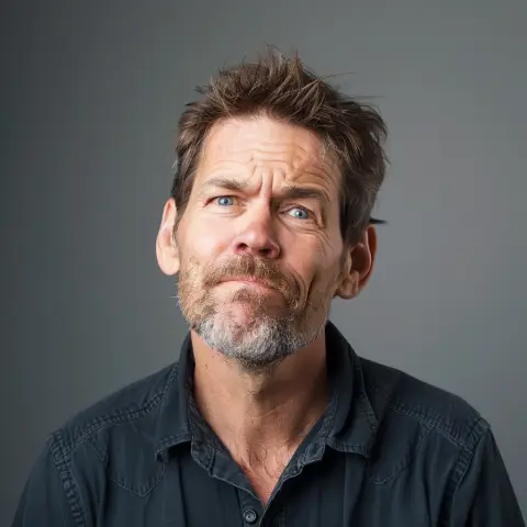skepticism - a raised eyebrow and a skewed mouth