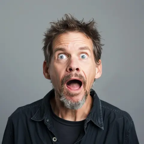 astonishment - wide-open eyes and mouth